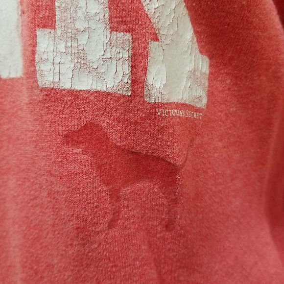 Victoria's Secret PINK sweatshirt Small dog logo graphic 1/4 zip collegiate - Picture 7 of 15